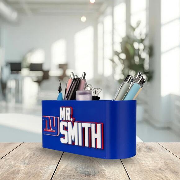 Personalized New York Giants Desk Organizer, Giants Gift, Giants Office Gift - Picture 3 of 10